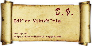 Dürr Viktória névjegykártya